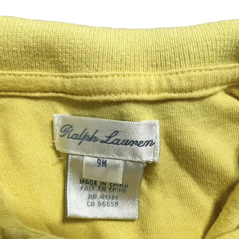 Ralph Lauren 9m Solid Yellow Polo Romper